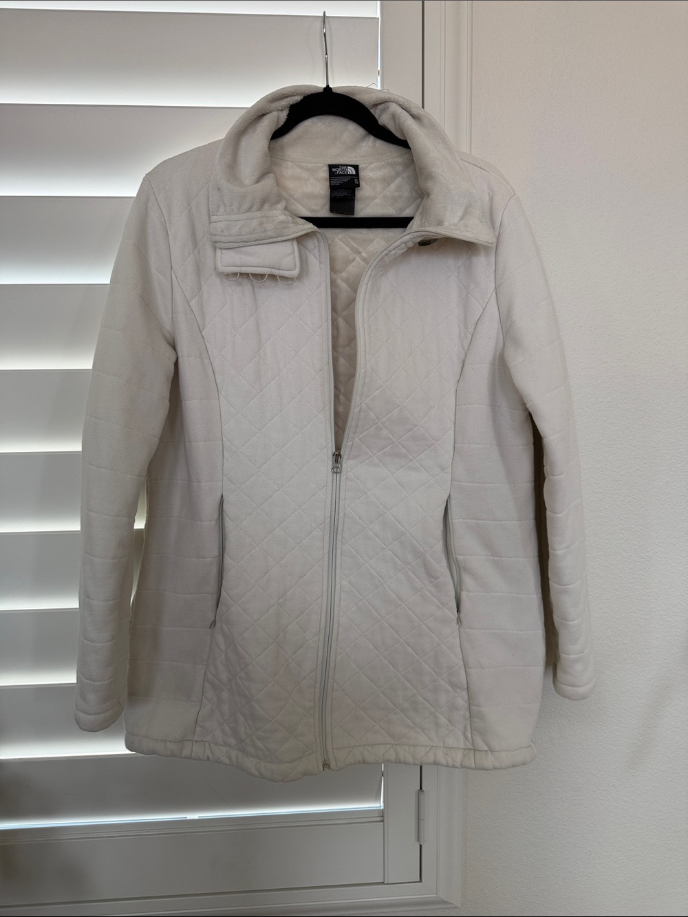 North face quilted off white jacket XL